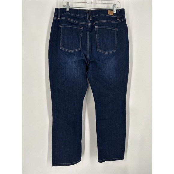 LL Bean Jeans Womens 16 Straight Leg Beanflex Favorite‎ Fit Dark Wash 34x30 - Picture 2 of 9